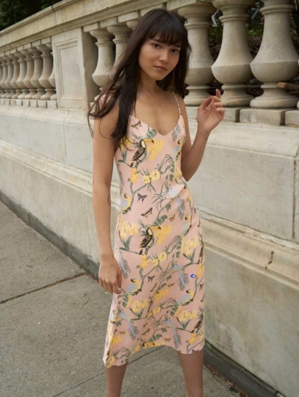 Reformation Chianti Slip Dress Pink Tropical Print Size Small Great Condition